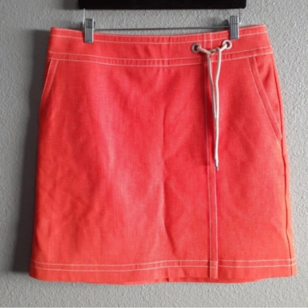 Ann Taylor Red Chambray Wrap Skirt - Size 14